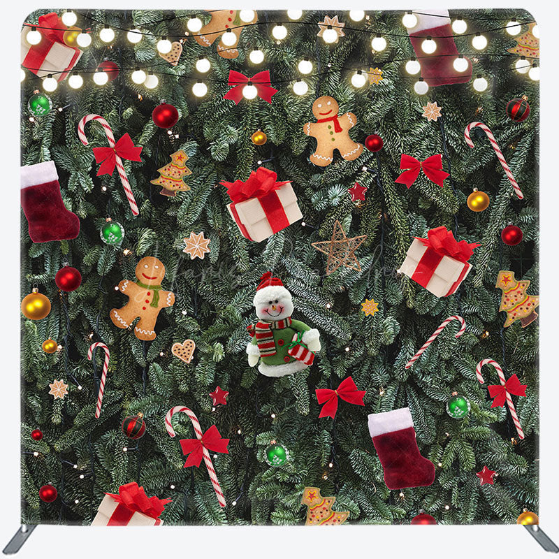 Lofaris Glitter Light Leaves Christmas Pillow Cover Backdrop