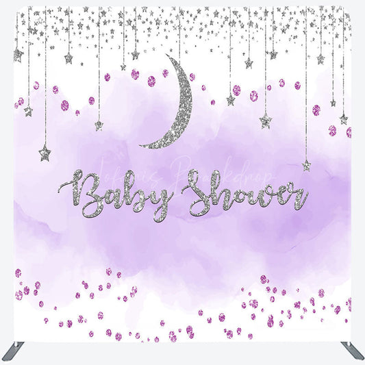 Lofaris Glitter Moon Baby Shower Square Tension Backdrop