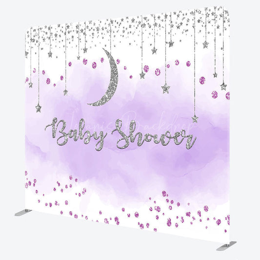 Lofaris Glitter Moon Baby Shower Square Tension Backdrop