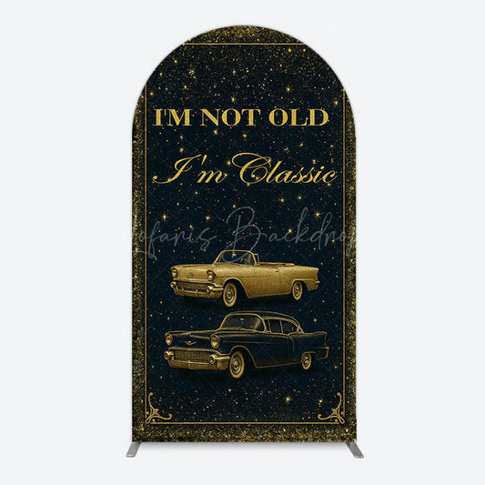 Lofaris Glitter Not Old But Classic Birthday Arch Backdrop