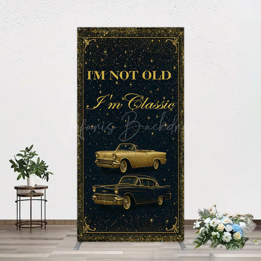 Lofaris Glitter Not Old But Classic Birthday Rectangle Backdrop