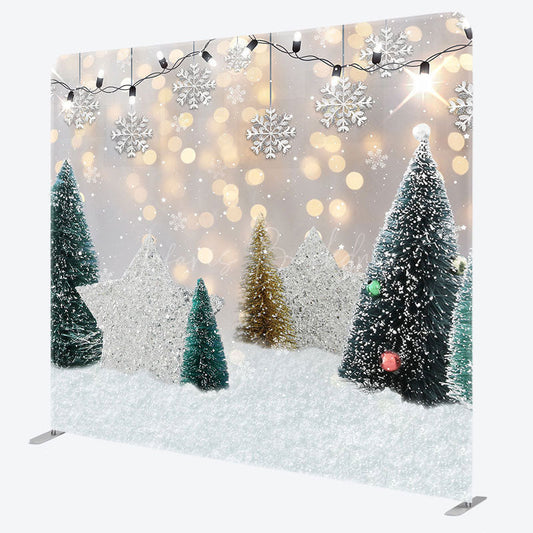 Lofaris Glitter Snowy Tree Christmas Pillow Cover Backdrop