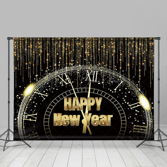 Lofaris Glittering Midnight Clock New Years Eve Backdrop