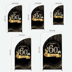 Lofaris Gold 60Th Birthday Women Half Moon Arch Backdrop