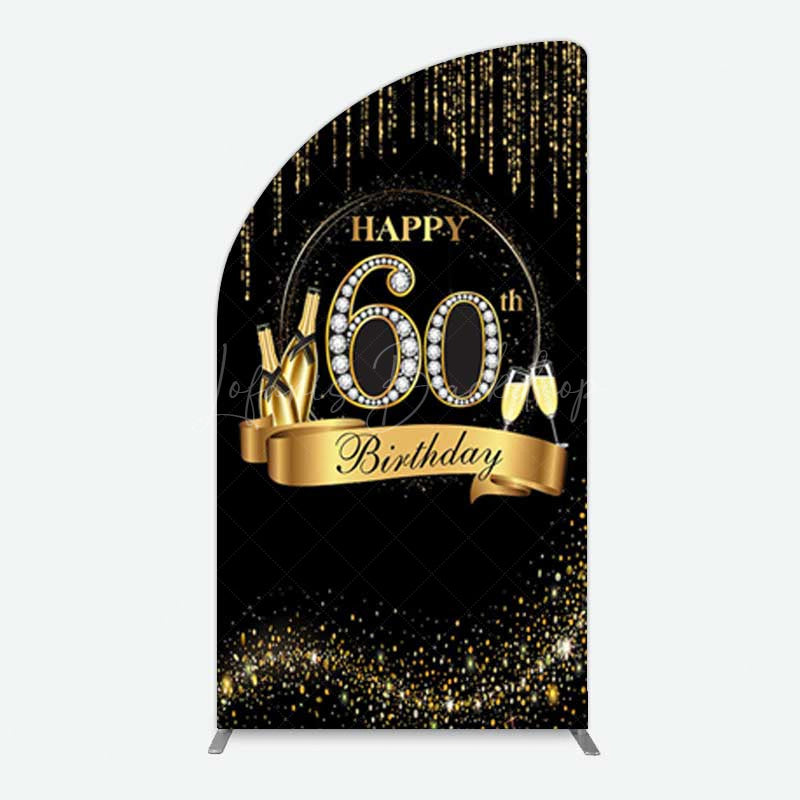 Lofaris Gold 60Th Birthday Women Half Moon Arch Backdrop