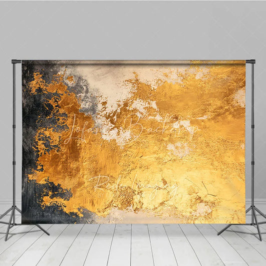 Lofaris Gold and Black Abstract Texture Photography Backdrop Luxurious Artistic Photo Studio Prop for Elegant Events