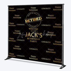 Lofaris Gold and Black Custom Retirement Party Backdrop Personalized Congrats Celebration Decor