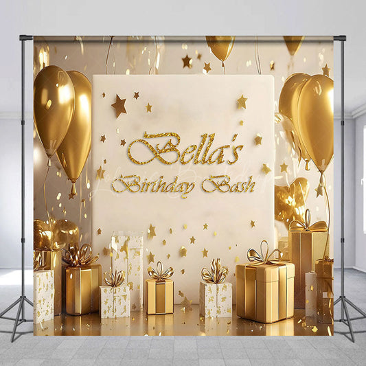 Lofaris Gold Balloon Celebration Custom Birthday Backdrop
