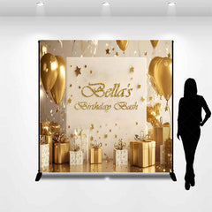 Lofaris Gold Balloon Celebration Custom Birthday Backdrop