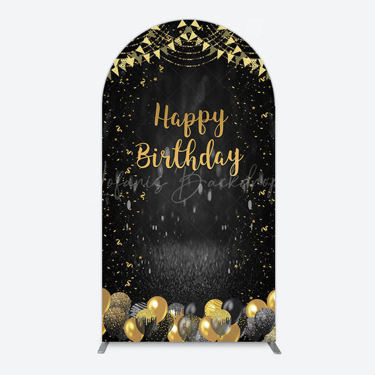 Lofaris Gold Balloons Glitter Bokeh Birthday Arch Backdrop