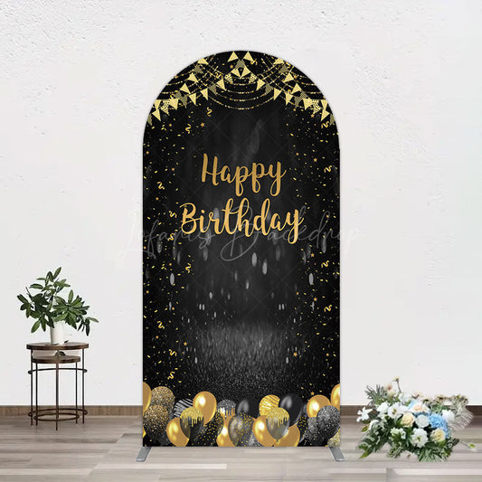 Lofaris Gold Balloons Glitter Bokeh Birthday Arch Backdrop