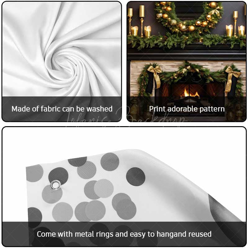 Lofaris Gold Black Elegant Fireplace Xmas Garage Door Banner
