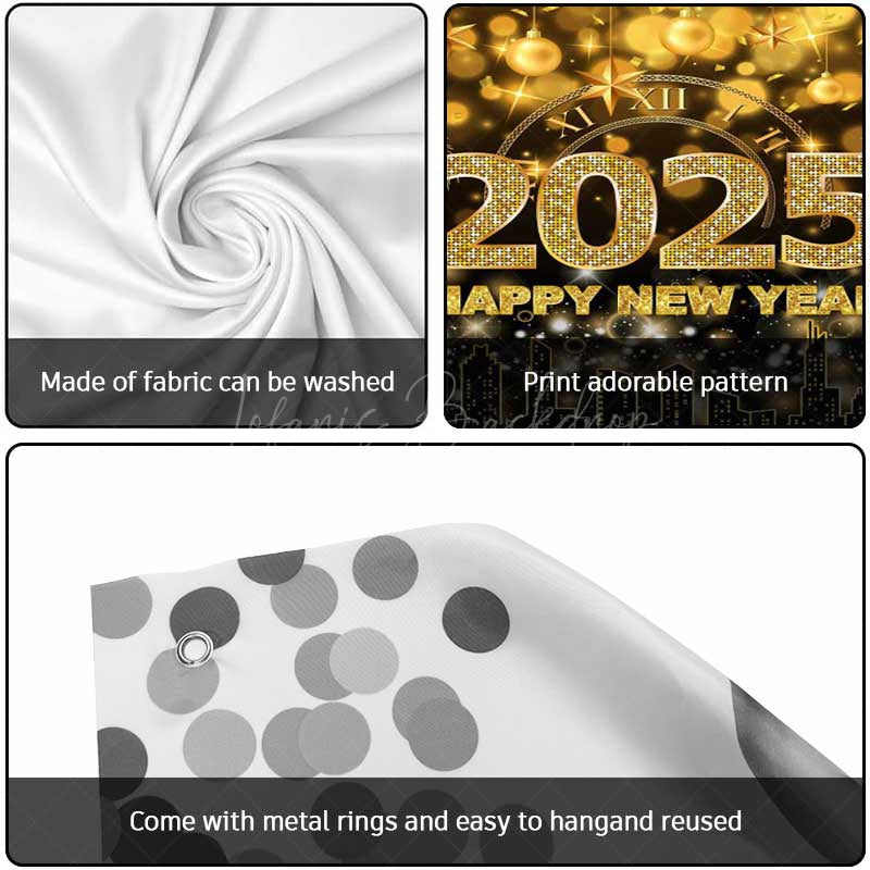 Lofaris Gold Bokeh Balloons City 2025 Garage Door Banner