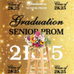 Lofaris Gold Bokeh Sparkle Step And Repeat Graduation Backdrop