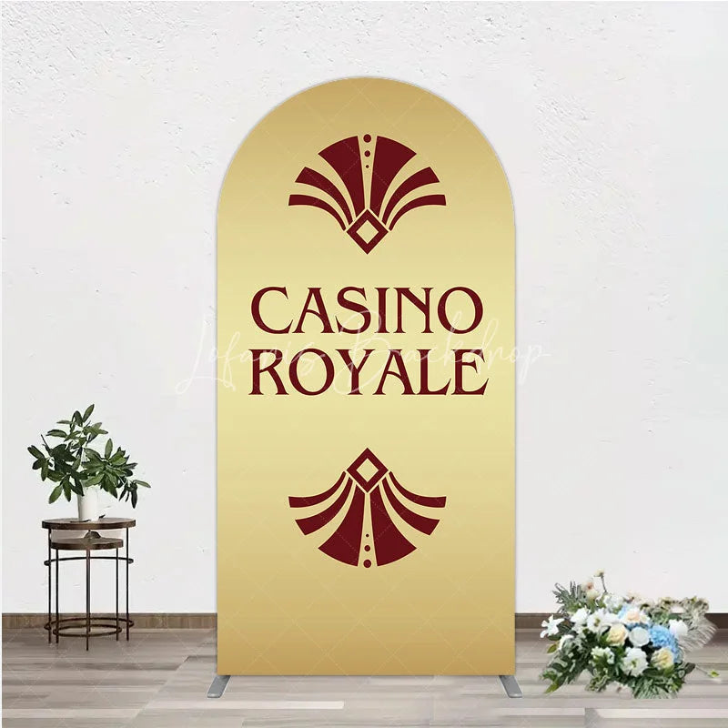 Lofaris Gold Casino Royale Inspired Arch Backdrop James Bond 007 Themed Party Decor Art Deco Adult Birthday