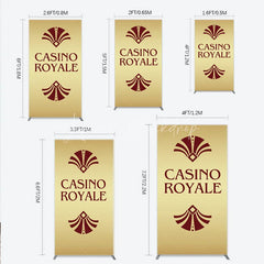 Lofaris Gold Casino Royale Inspired Rectangle Backdrop James Bond 007 Themed Party Decor Art Deco Adult Birthday