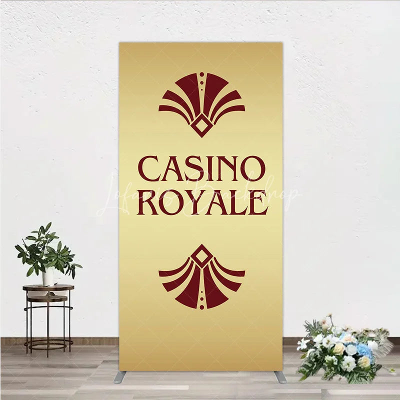 Lofaris Gold Casino Royale Inspired Rectangle Backdrop James Bond 007 Themed Party Decor Art Deco Adult Birthday