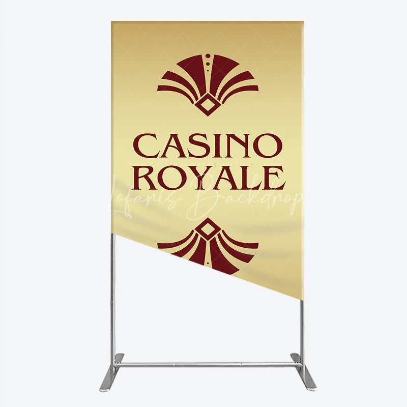 Lofaris Gold Casino Royale Inspired Rectangle Backdrop James Bond 007 Themed Party Decor Art Deco Adult Birthday