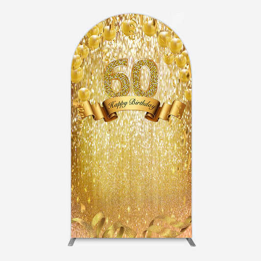 Lofaris Gold Glitter Balloons 60th Birthday Arch Backdrop