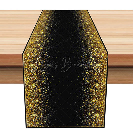 Lofaris Gold Glitter Polka Dot Table Runner Elegant Sparkle for Dining Decor Wedding Anniversary or Birthday Party