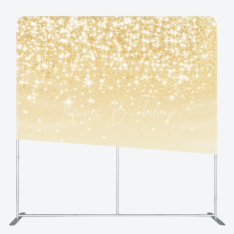 Lofaris Gold Glitter Tension Fabric Backdrop Shining Sparkles Bokeh Decor Luxury Abstract Theme Background for Prom Party