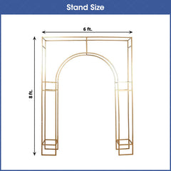 Lofaris Gold Metal Heavy Duty Rectangular Arch Stand 3D in Arc de Triomphe Style Floral Balloon Frame Wedding