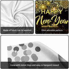 Lofaris Gold Sparkle Night City New Year Garage Door Banner