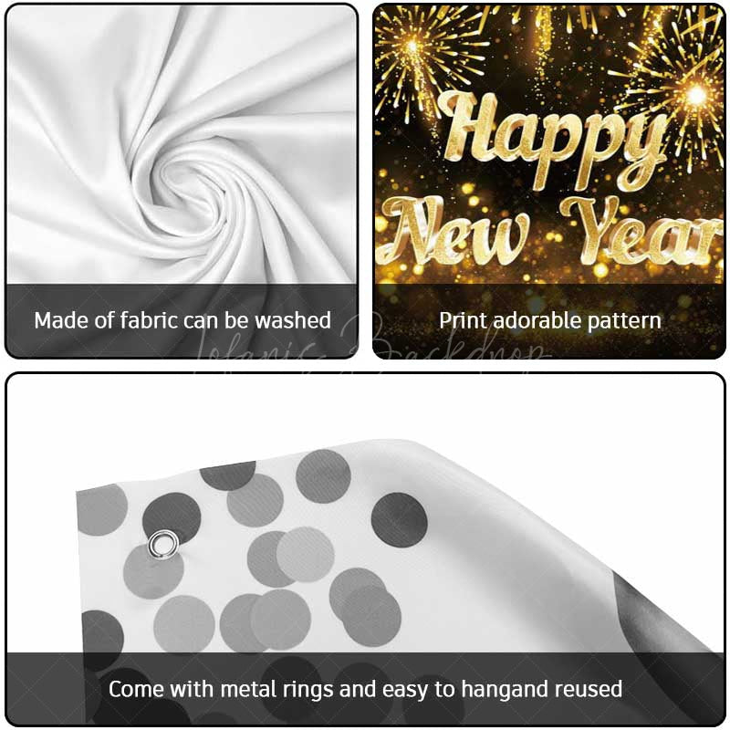 Lofaris Gold Sparks Bokeh 2025 New Year Garage Door Banner