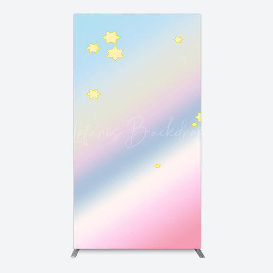 Lofaris Gold Stars Colorful Rainbow Birthday Rectangle Backdrop