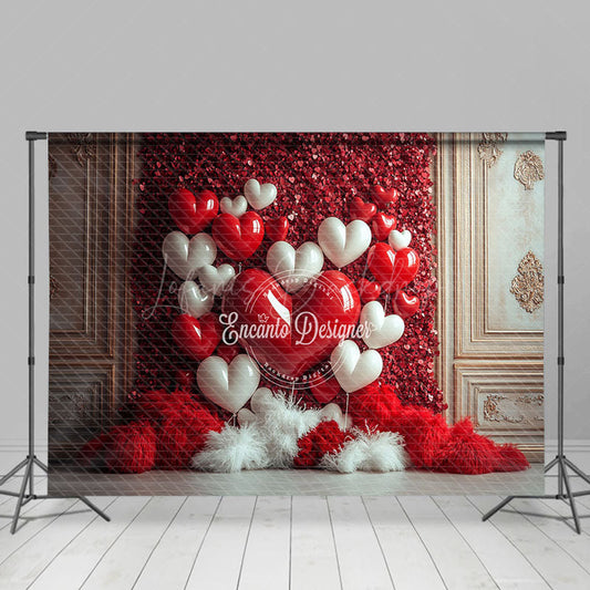 Lofaris Gold Vintage Wall Red Romantic Balloon Boho Backdrop