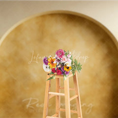 Lofaris Golden Beige Textured Arch Photography Backdrop Rustic Elegant Wall Design for Professional Portraits and Studio Shoots