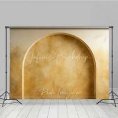 Lofaris Golden Beige Textured Arch Photography Backdrop Rustic Elegant Wall Design for Professional Portraits and Studio Shoots