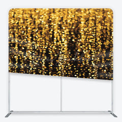 Lofaris Golden Bokeh Lights Sparkling Square Double-Sided Backdrop Elegant Festive Party Celebration Decor