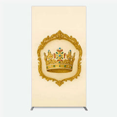 Lofaris Golden Royal Crown Rectangle Backdrop Ornate Jeweled King and Queen Birthday Party Decoration