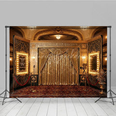 Lofaris Golden Sequin Curtain Grand Palace Theatre Photography Backdrop Art Deco Glamour Awards Night Party Decor