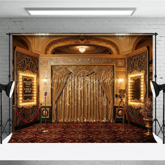 Lofaris Golden Sequin Curtain Grand Palace Theatre Photography Backdrop Art Deco Glamour Awards Night Party Decor