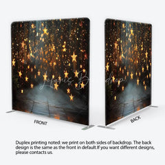 Lofaris Golden Star String Lights and Bokeh Square Double-Sided Backdrop Festive Holiday Party Decor