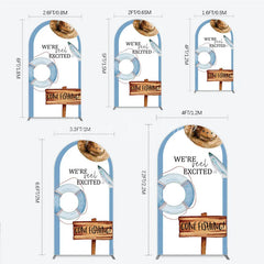 Lofaris Gone Fishing Arch Backdrop Reel Excited Life Ring Rustic Sign Background Boy Baby Shower Cover Decoration