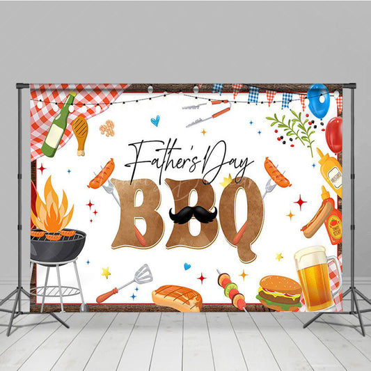 Lofaris Gourmet Picnic Happy Fathers Day Bbq Party Backdrop
