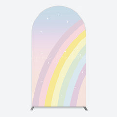 Lofaris Gradient Color Sparkle Rainbow Birthday Arch Backdrop