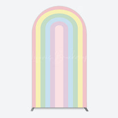 Lofaris Gradient Color Sparkle Rainbow Birthday Arch Backdrop