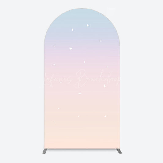 Lofaris Gradient Color Sparkle Rainbow Birthday Arch Backdrop