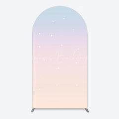 Lofaris Gradient Color Sparkle Rainbow Birthday Arch Backdrop