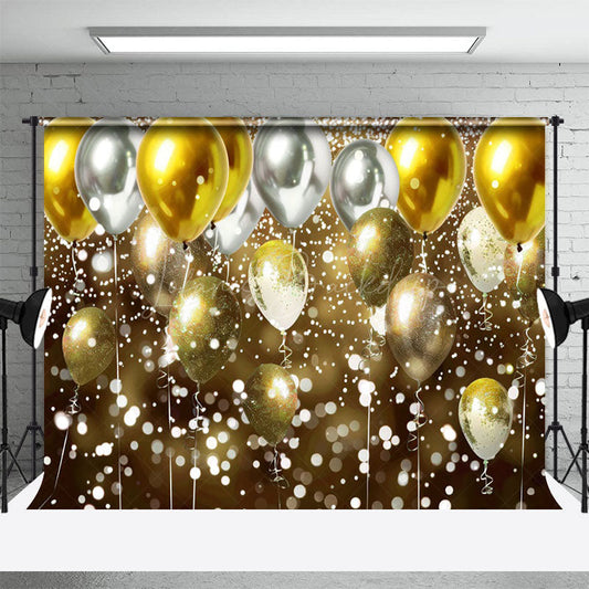 Lofaris Gradient Gold Silver Bokeh Balloon Photo Backdrop