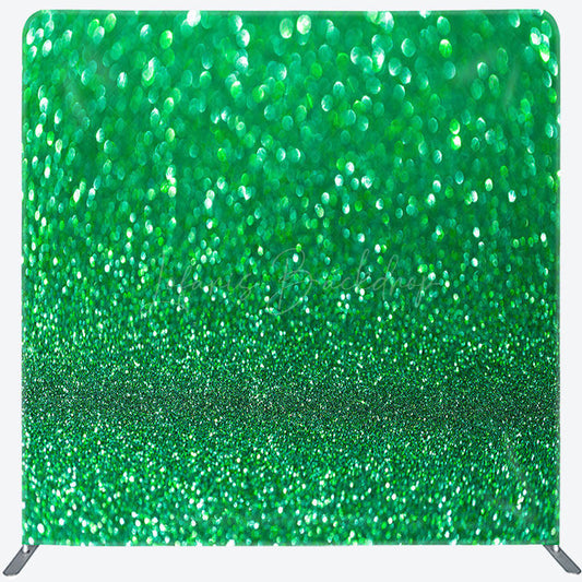 Lofaris Gradient Green Glitter Bokeh Square Tension Backdrop