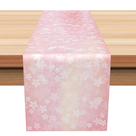 Lofaris Gradient Pink Floral Spring Table Runner Abstract Botanical Design with Ombre Colors Modern Kitchen Decor