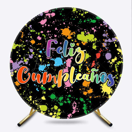 Lofaris Graffiti Feliz Cumplcanos Round Birthday Backdrop