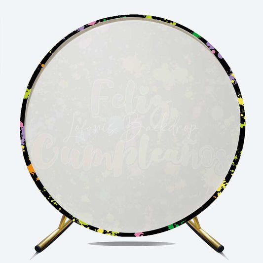 Lofaris Graffiti Feliz Cumplcanos Round Birthday Backdrop
