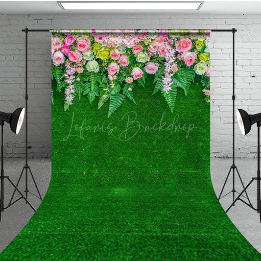 Lofaris Grass Flower Wonderland Photography Sweep Backdrop