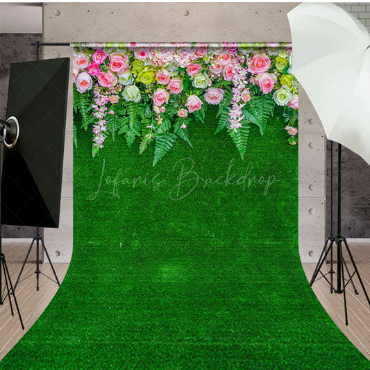 Lofaris Grass Flower Wonderland Photography Sweep Backdrop
